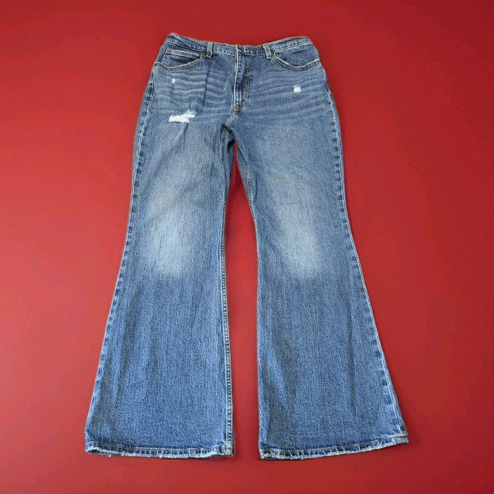 Levi’s Premium 70s  Flare Jeans 32x30.5 Dark Wash Take It Out High Rise Big E